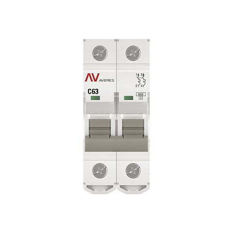 EKF Averes AV-6  Автоматический выключатель  (С) 2P 63А 6kA