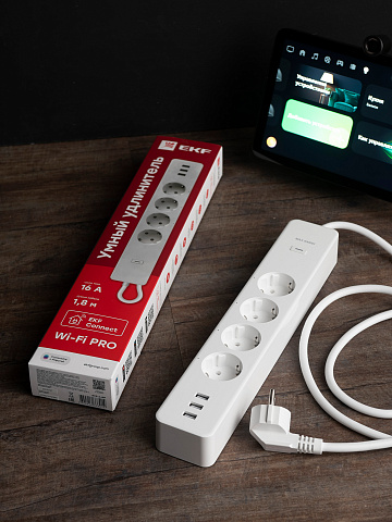 EKF PROxima Умный удлинитель Connect PRO Wi-Fi c USB