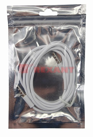 Аудио кабель 3,5 мм штекер-штекер 1М белый Rexant