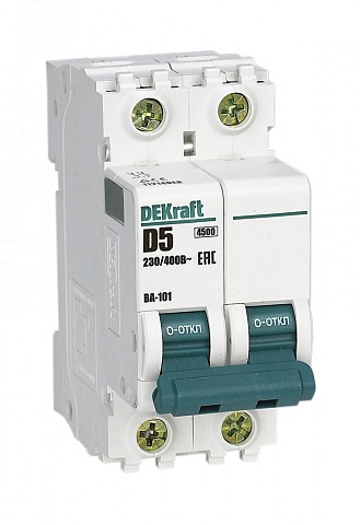 DEKraft ВА-101 Автоматический выключатель 2Р 5А (D) 4,5кА
