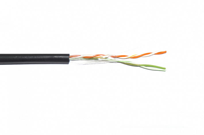 IEK ITK Кабель связи витая пара F/UTP, кат.5E 2х2х24AWG solid, LDPE, 500м, черный