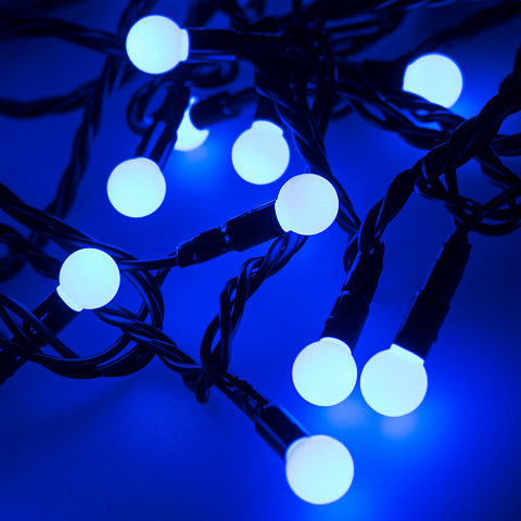 Arlight Светодиодная гирлянда ARD-BALL-CLASSIC-D13-5000-BLACK-50LED BLUE (230V, 3.5W) (Ardecoled, IP65)