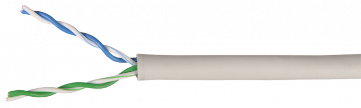 IEK ITK Каб. в. п. U/UTP кат. 5E 4х2х24AWG solid PVC серый