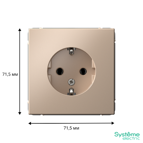 Systeme Electric ArtGallery Песочный Розетка с заземлением, 16А, механизм