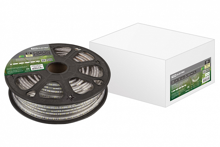 TDM Лента светодиодная SMD2835-60 LED/м-220 В-4,8 Вт/м-IP67-3000 K (30м)