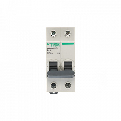 Systeme Electric City9 Set Автоматический выключатель (АВ) B 16А 2P 6kA 230В