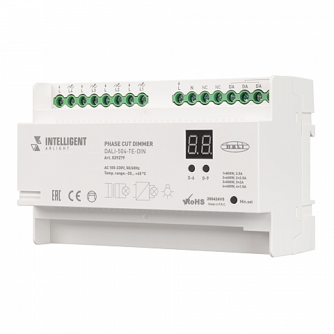 Arlight INTELLIGENT Диммер DALI-504-TE-DIN(230V, 4x2A) (INTELLIGENT -)