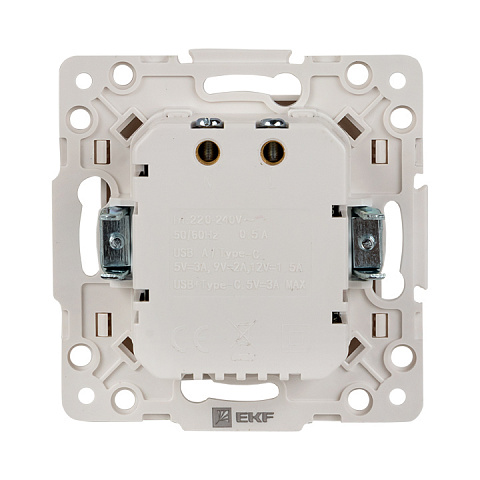 EKF PROxima Стокгольм Белый Розетка с 2 USB type A+C