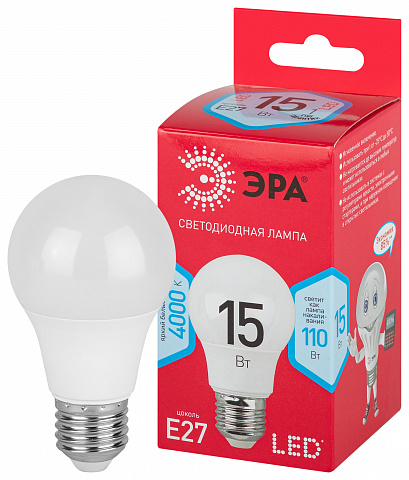 ЭРА LED A60-15W-840-E27 R (диод, груша, 15Вт, нейт, E27)