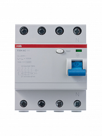 ABB F204AC УЗО 4Р 100А 30mA (AC)
