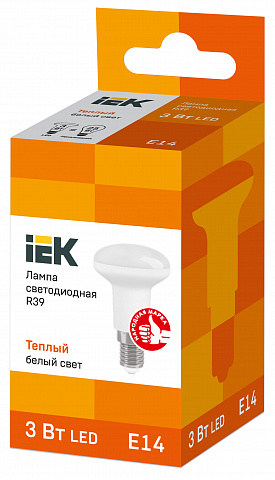 IEK Лампа светодиодная ECO R39 рефлектор 3Вт 230В 3000К E14