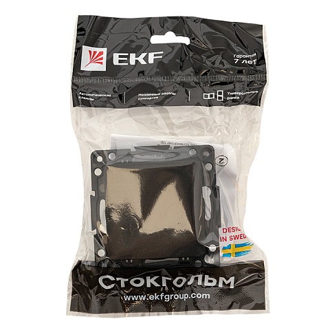 EKF PROxima Стокгольм Черный Выключатель 1-кл, 10А ,винт.клеммы