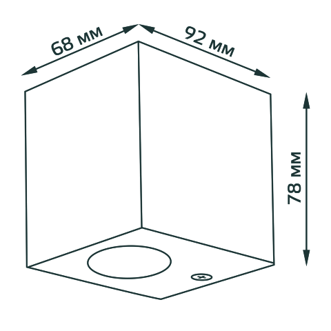 Gauss Светильник садово-парковый Cube настенный архитектурный, 2xGU10, 67*92*80mm, 170-240V / 50Hz, 2xMax.35W, IP54, 6