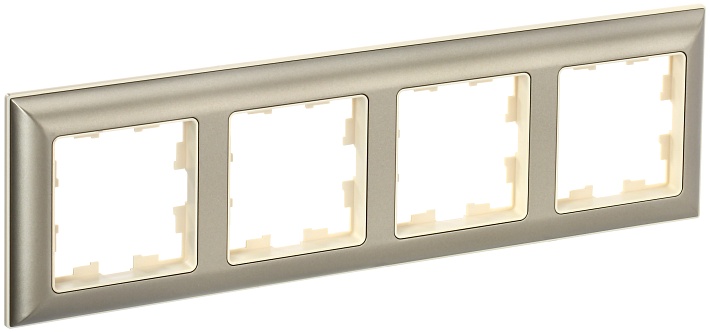 IEK BRITE DECOR Шампань/беж 3D-форма Рамка 4-м РУ-4-Бр