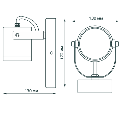 Gauss Светильник садово-парковый Sonata настенный архитектурный, 1xGU10, 172.5*90*130mm, 170-240V / 50Hz, 1xMax.35W, IP54,