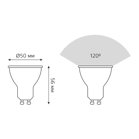 Gauss Лампа MR16 5W 500lm 3000K GU10 диммируемая LED 1/10/100