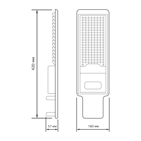 Gauss Светильник уличный Avenue 80W 8000lm 5000K 190-250V IP65 420*160*57мм черный КСС "Д" LED
