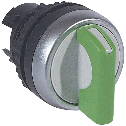Legrand Osmoz Переключатель с рукояткой для комплектации без подсветки IP 66 3 положения с фиксацией 45° зеленый