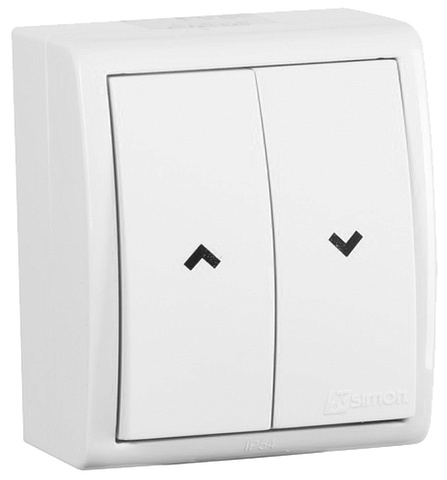 Simon 15 Aqua Белый Выключатель жалюзийный с электрической блокировкой, наружный, IP54