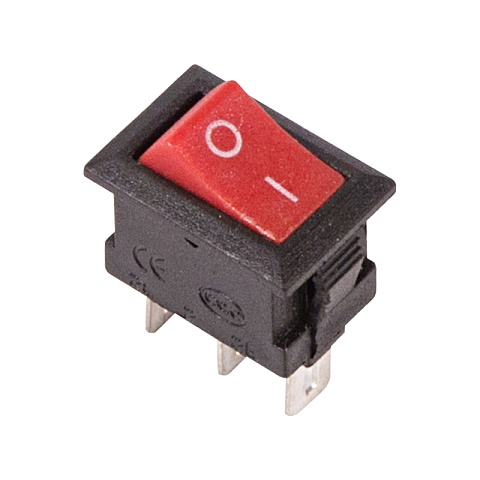 Выключатель клавишный 250V 3А (3с) ON-ON красный Micro Rexant