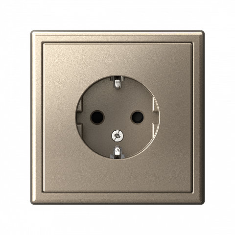 Systeme Electric ArtGallery Шампань Розетка с заземлением со шторками, 16А, механизм
