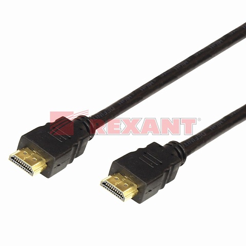 Шнур HDMI - HDMI gold 5М с фильтрами Rexant