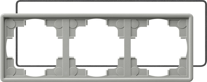Gira S-Color Серый Рамка 3-ая с уплотнительной вставкой
