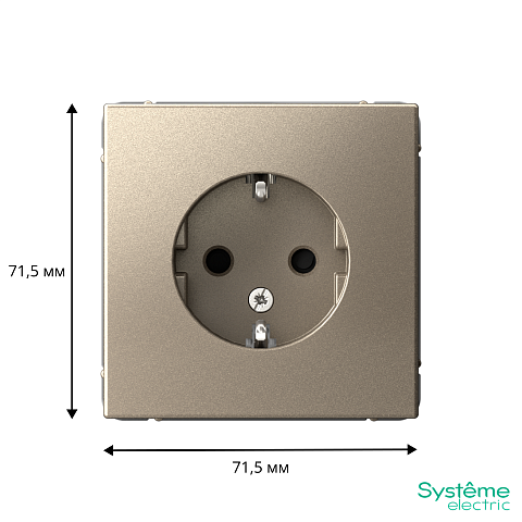 Systeme Electric ArtGallery Шампань Розетка с заземлением со шторками, 16А, механизм