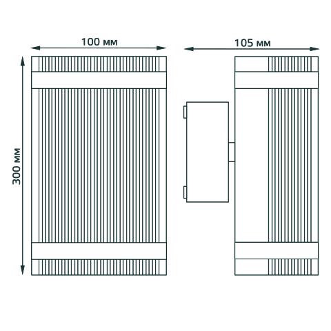 Gauss Светильник садово-парковый Enigma настенный архитектурный, 2xGU10, 100*105*300mm, 170-240V / 50Hz, 2xMax.50W, IP54,