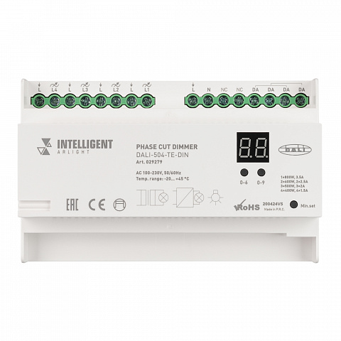 Arlight INTELLIGENT Диммер DALI-504-TE-DIN(230V, 4x2A) (INTELLIGENT -)
