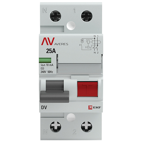 EKF Averes DV  УЗО 2P 25А/10мА (AC) электромеханическое