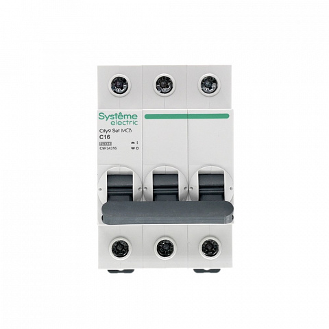 Systeme Electric City9 Set Автоматический выключатель (АВ) С 16А 3P 4.5kA 400В