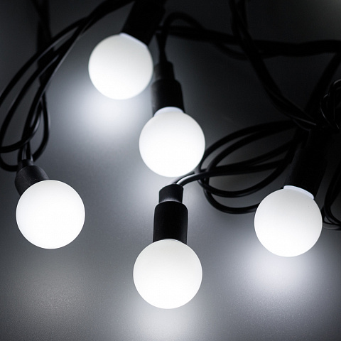 Arlight Светодиодная гирлянда ARD-BALL-CLASSIC-D23-20000-BLACK-160LED WHITE (230V, 7W) (Ardecoled, IP65)