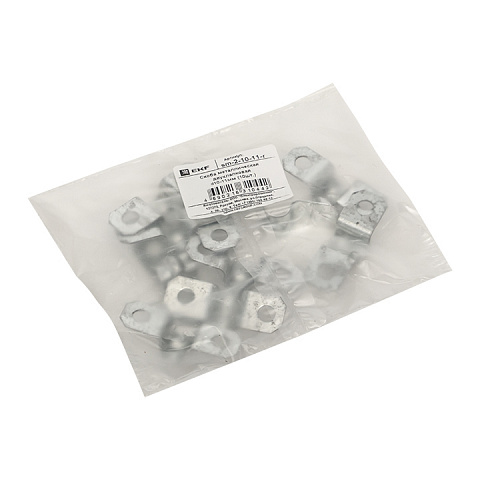 EKF PROxima Скоба металлическая двухлапковая d10-11мм (10шт.)