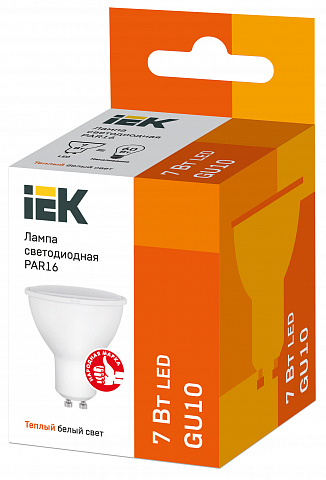 IEK Лампа светодиодная ECO PAR16 софит 7Вт 230В 3000К GU10
