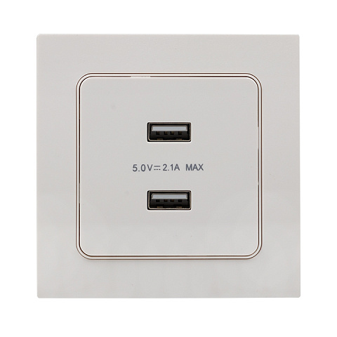 EKF PROxima Стокгольм Белый Розетка USB 2-ая, 2,1А