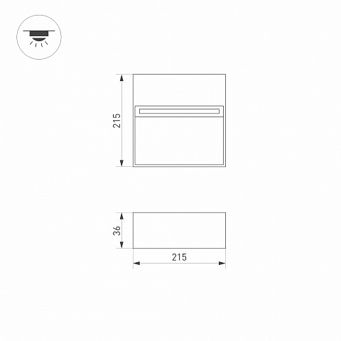 Arlight Светильник LGD-TRACE-S215x215-8W Warm3000 (GR, 60 deg, 230V) (IP65 Металл, 3 года)