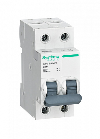 Systeme Electric City9 Set Автоматический выключатель (АВ) B 16А 2P 6kA 230В