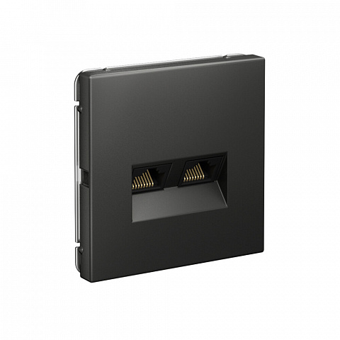Systeme Electric ArtGallery Базальт Розетка двойная компьютерная RJ45+RJ45, кат.6А, механизм