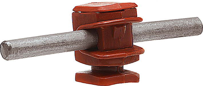 EZETEK Держатель проводника круглого 6-8 мм коричневый, высота 16 мм, пластик