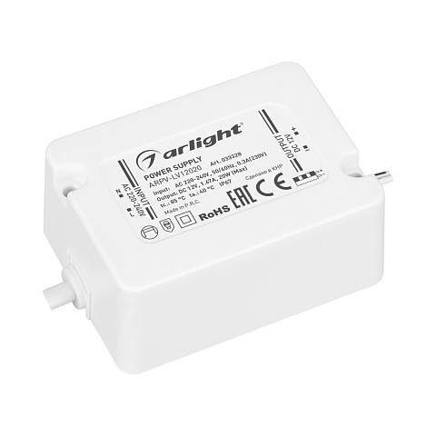 Arlight Блок питания ARPV-LV12020 (12V, 1.67A, 20W) ( IP67 Пластик, 3 года)