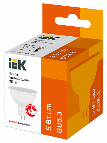 IEK Лампа светодиодная ECO MR16 софит 5Вт 230В 3000К GU5.3