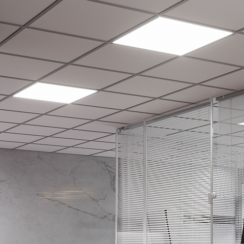 Gauss Светильник офисный MiR 35W 3000lm 6500K IP40 595*595*50мм опал с БАП LED