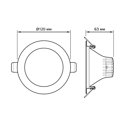 Gauss Светильник Кругл. Белый, 11W,120х120х63, Ø100мм, 880 Lm LED 2700K