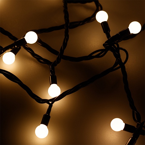 Arlight Светодиодная гирлянда ARD-BALL-CLASSIC-D13-10000-BLACK-100LED WARM (230V, 7W) (Ardecoled, IP65)