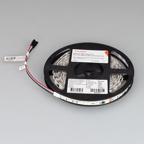 Arlight Лента SPI-B60-10mm 24V RGB-PX6-RAM (15 W/m, IP20, 5060, 5m) (бегущий огонь)