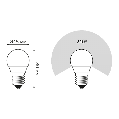 Gauss Лампа Elementary Шар 6W 450lm 4100K Е27 LED