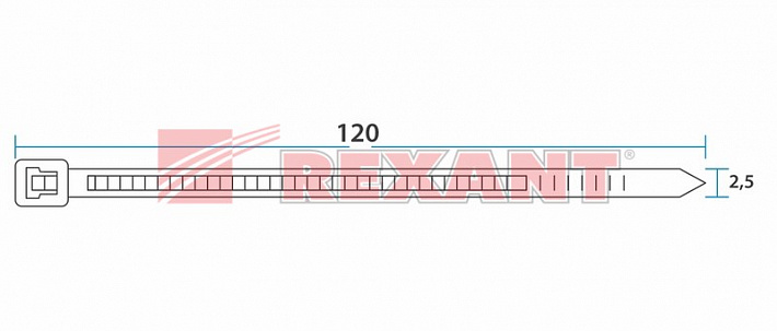 Хомут nylon 120 x 2,5 мм 100 шт чёрный Rexant