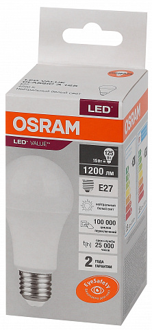 Osram LVCLA125 15SW/840 230V E27 10X1