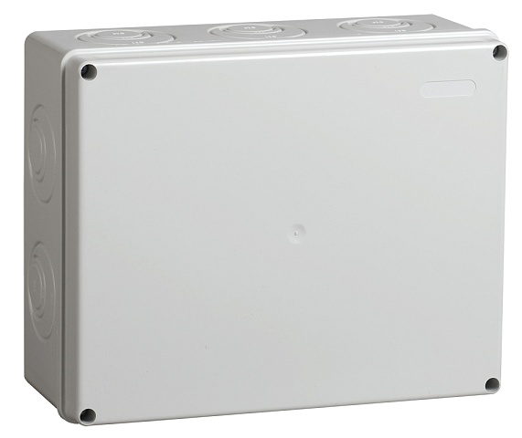 IEK Коробка КМ41272 распаячная для о/п 240х195х90 мм IP55 (RAL7035, кабельные вводы 5 шт)